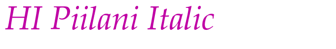 HI Piilani Italic